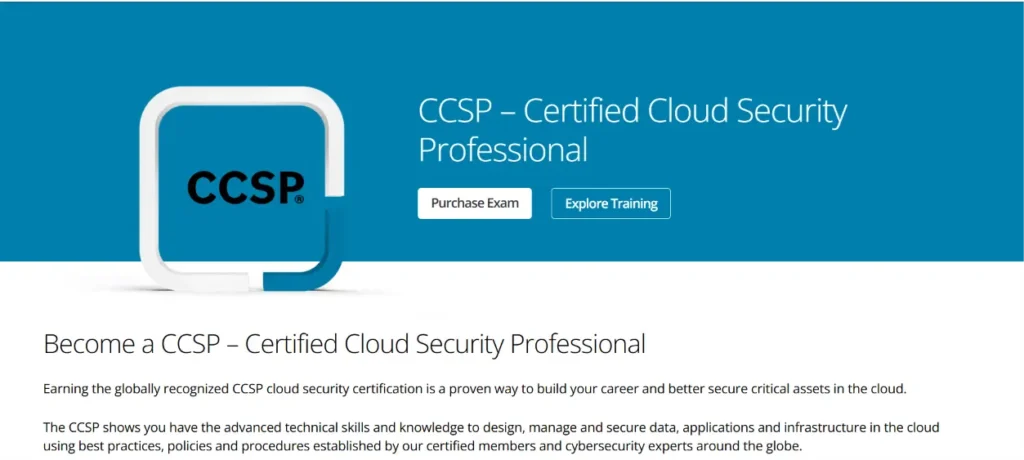 CCSP Certified Cloud Security Professional cyber security certification badge by ISC2